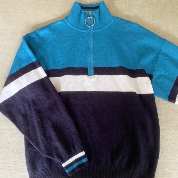 Urban Outfitters Striped Quarter Zip Up - Picture 1 of 4